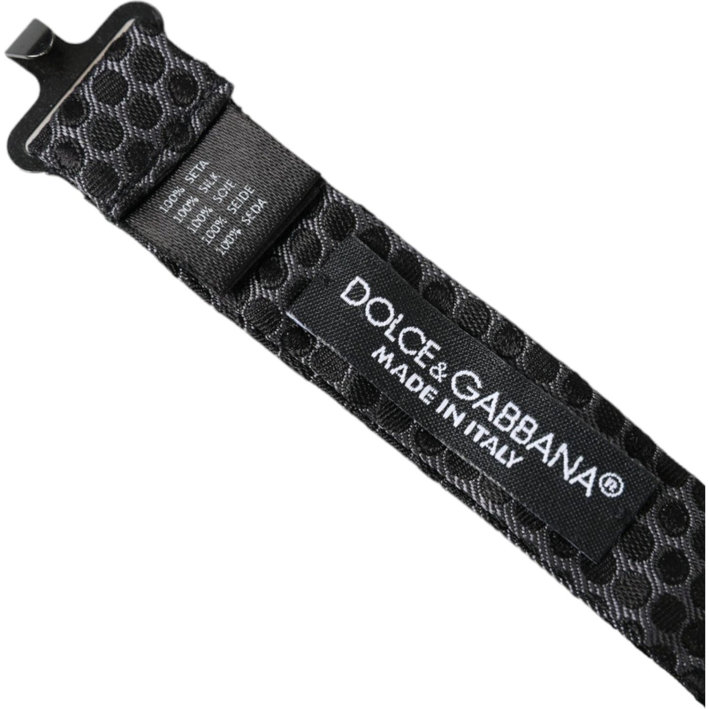 Dolce & Gabbana Black Ribbon Silk Adjustable Neck Bow Tie Dolce & Gabbana