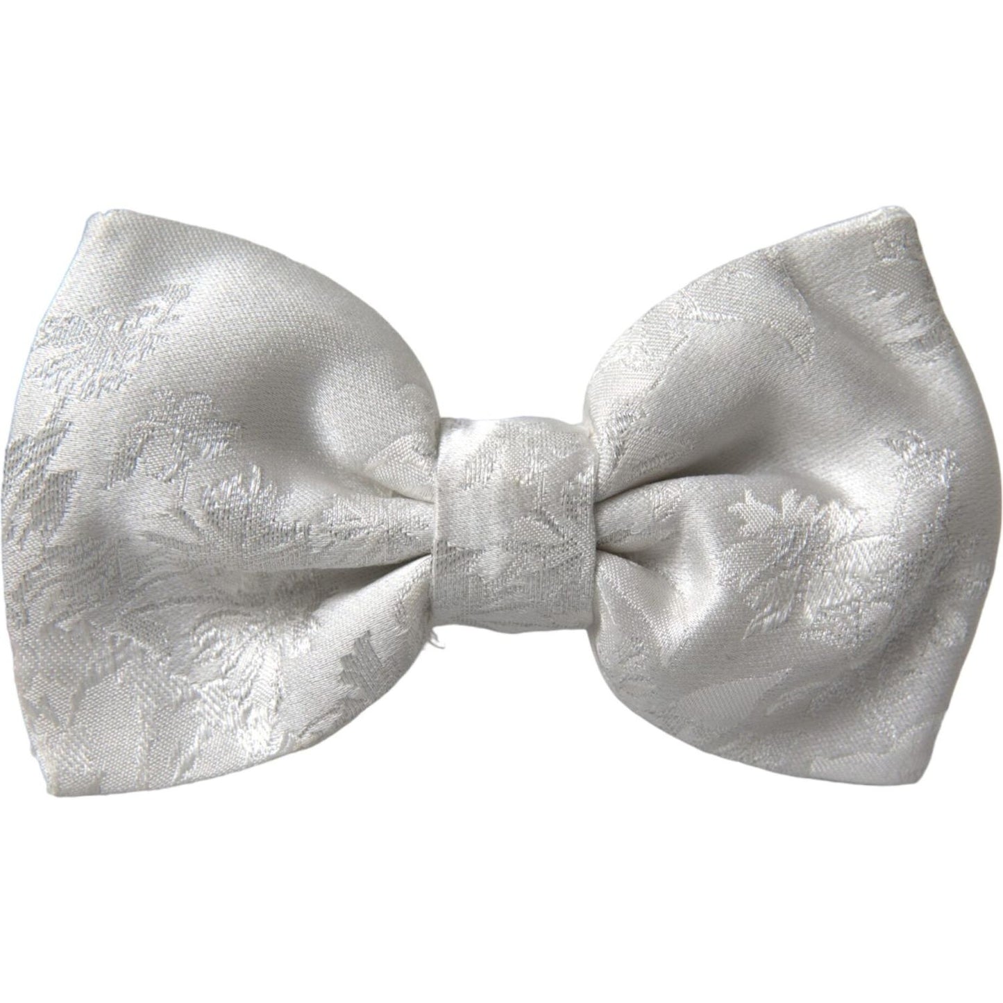 Dolce & Gabbana White Floral Silk Adjustable Men Neck Bow Tie Dolce & Gabbana