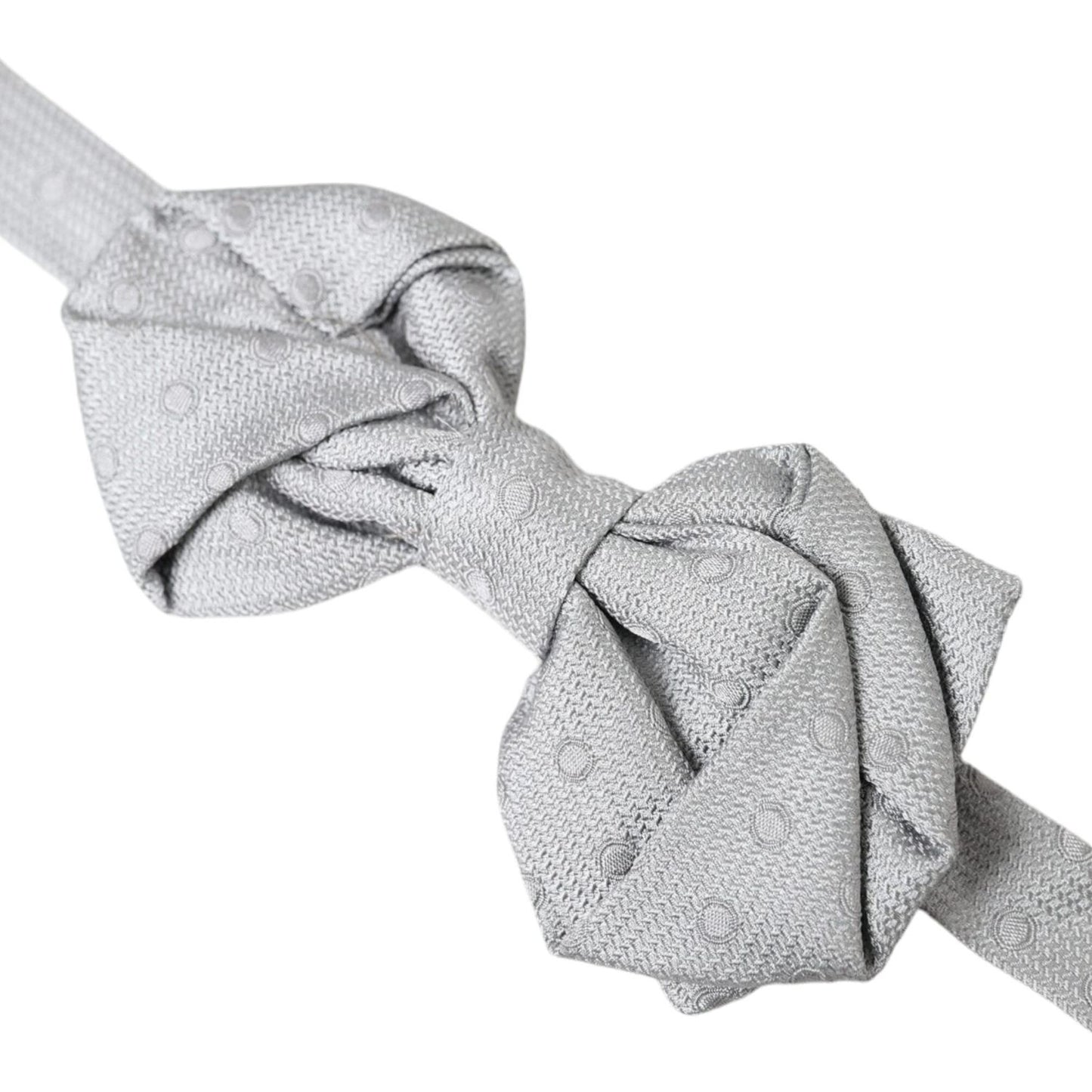 Dolce & Gabbana Gray Silk Adjustable Neck Men Bow Tie Dolce & Gabbana