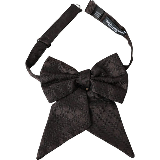 Dolce & Gabbana Brown Ribbon Silk Adjustable Neck Men Bow Tie Dolce & Gabbana