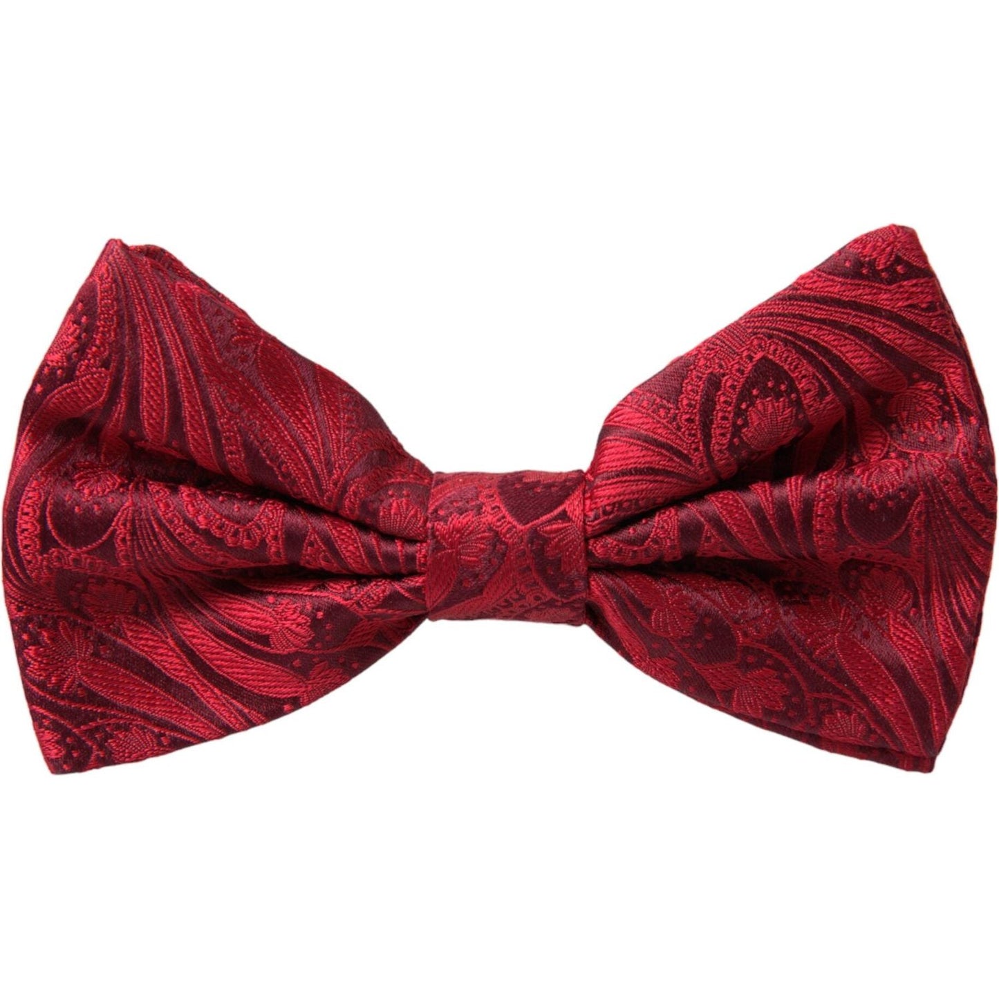 Dolce & Gabbana Red Brocade Silk Adjustable Neck Men Bow Tie Dolce & Gabbana