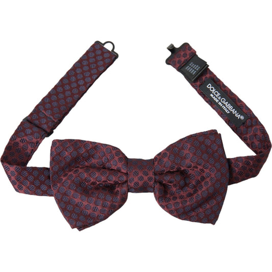 Dolce & Gabbana Maroon Polka Dots Silk Adjustable Neck Bow Tie Dolce & Gabbana