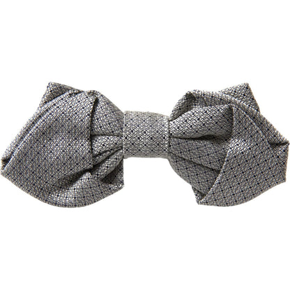 Dolce & Gabbana Gray Silk Adjustable Neck Men Bow Tie