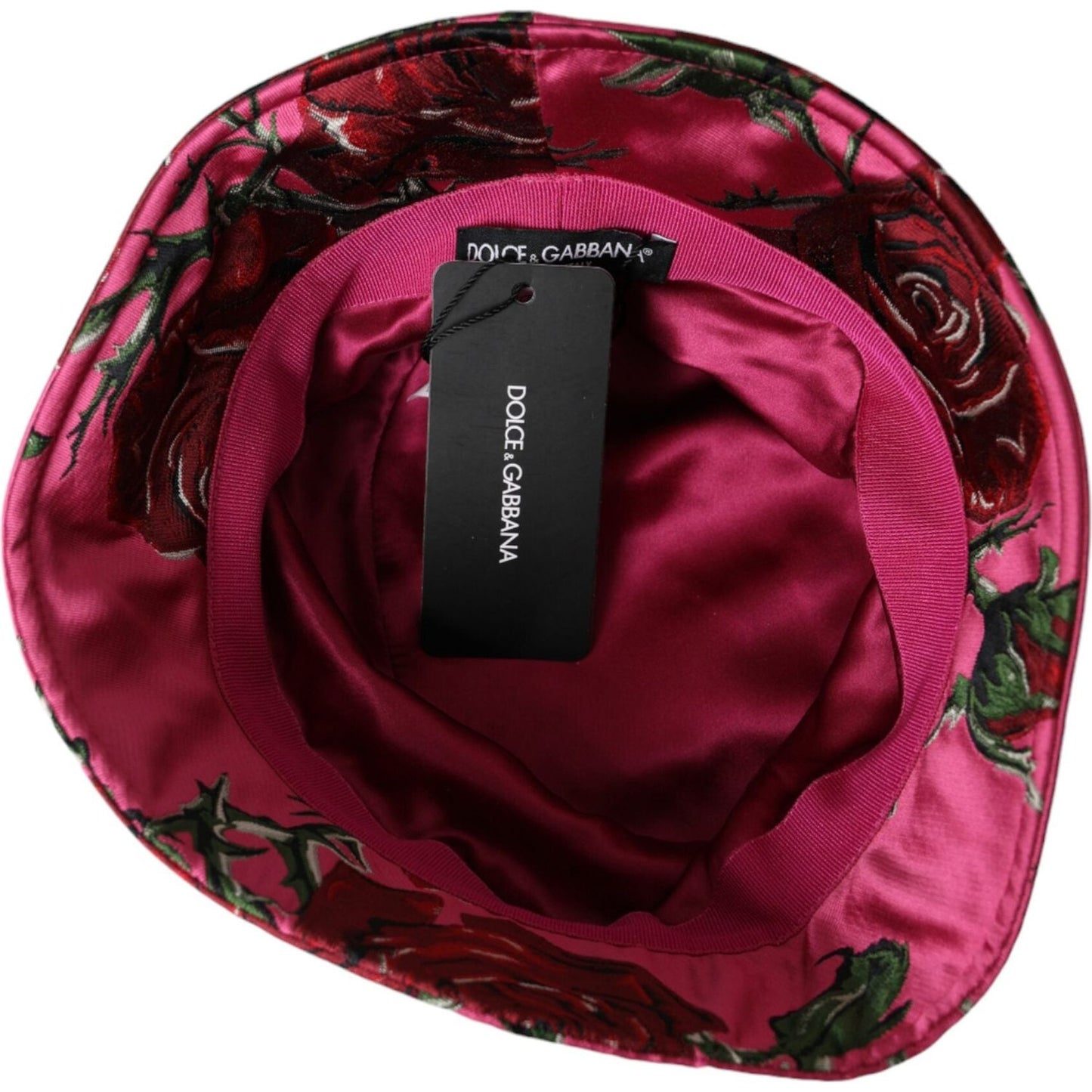 Dolce & Gabbana Pink Floral Cap Cotton Bucket Hat Men Dolce & Gabbana