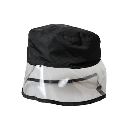 Dolce & Gabbana Black Polyester Plastic Bucket Hat Men