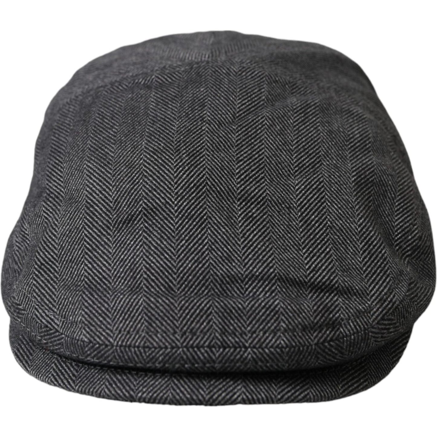 Dolce & Gabbana Gray Herringbone Crown Newsboy Hat Men Dolce & Gabbana