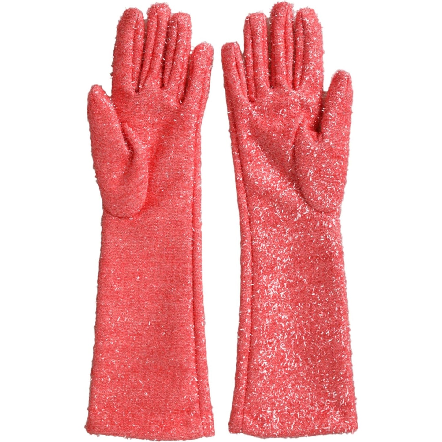 Dolce & Gabbana Pink Lurex Fantasia Mid Arm Length Gloves Dolce & Gabbana