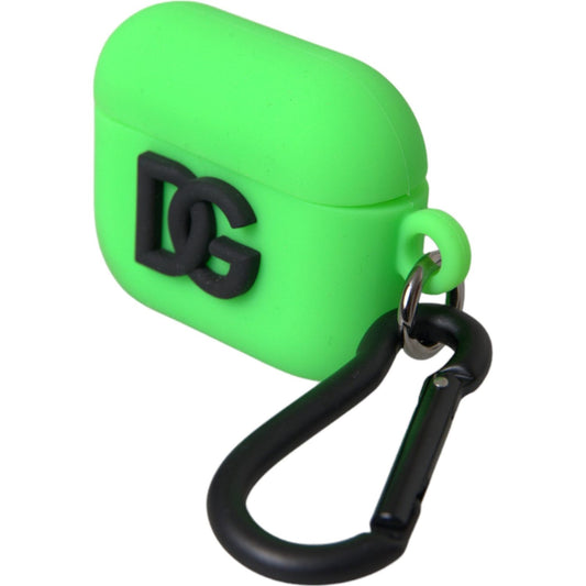 Dolce & Gabbana Neon Green Silicone Logo Embossed Airpods Case Dolce & Gabbana