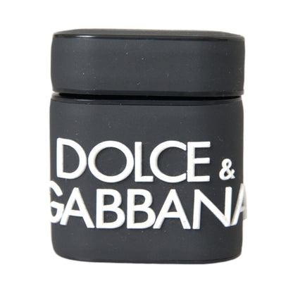 Dolce & Gabbana Black White Silicone Embossed Logo Airpods Case