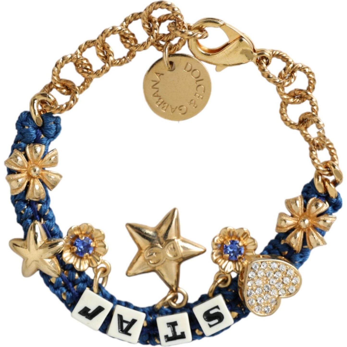 Dolce & Gabbana Gold Tone Brass Chain Star Fashion Bracelet Dolce & Gabbana