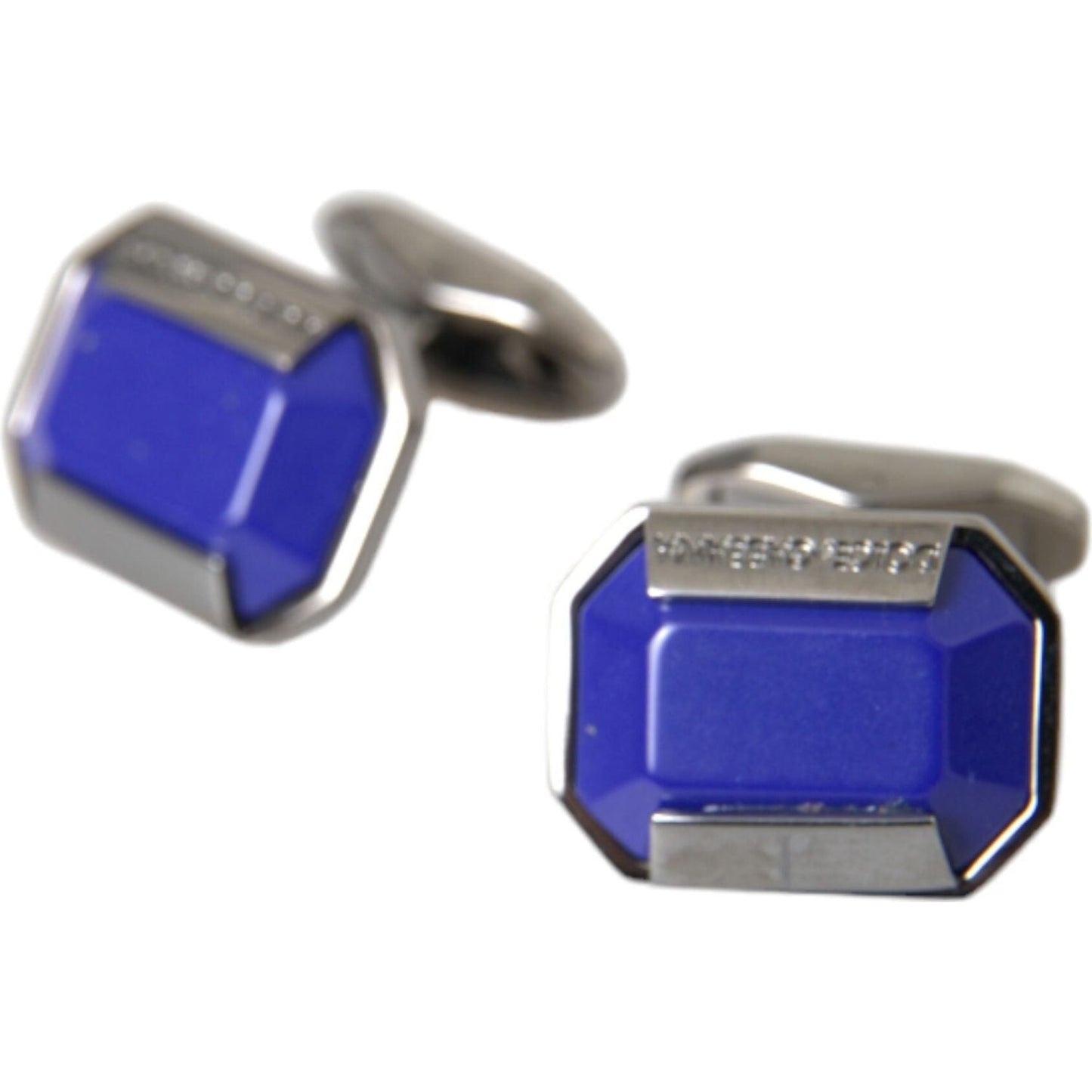 Dolce & Gabbana Silver Plated Brass Pin Crystal Cufflinks Cufflinks Dolce & Gabbana