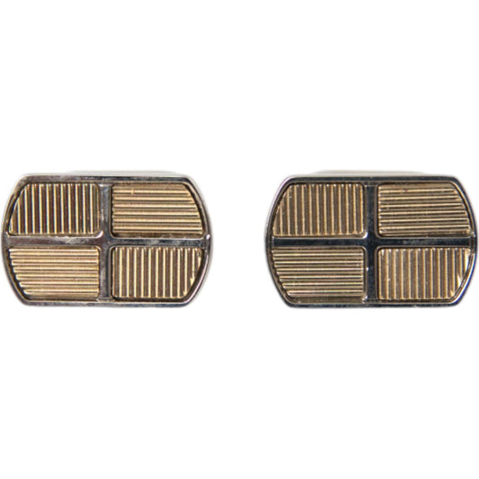 Silver Gold Plated Metal Brass Pin Cufflinks