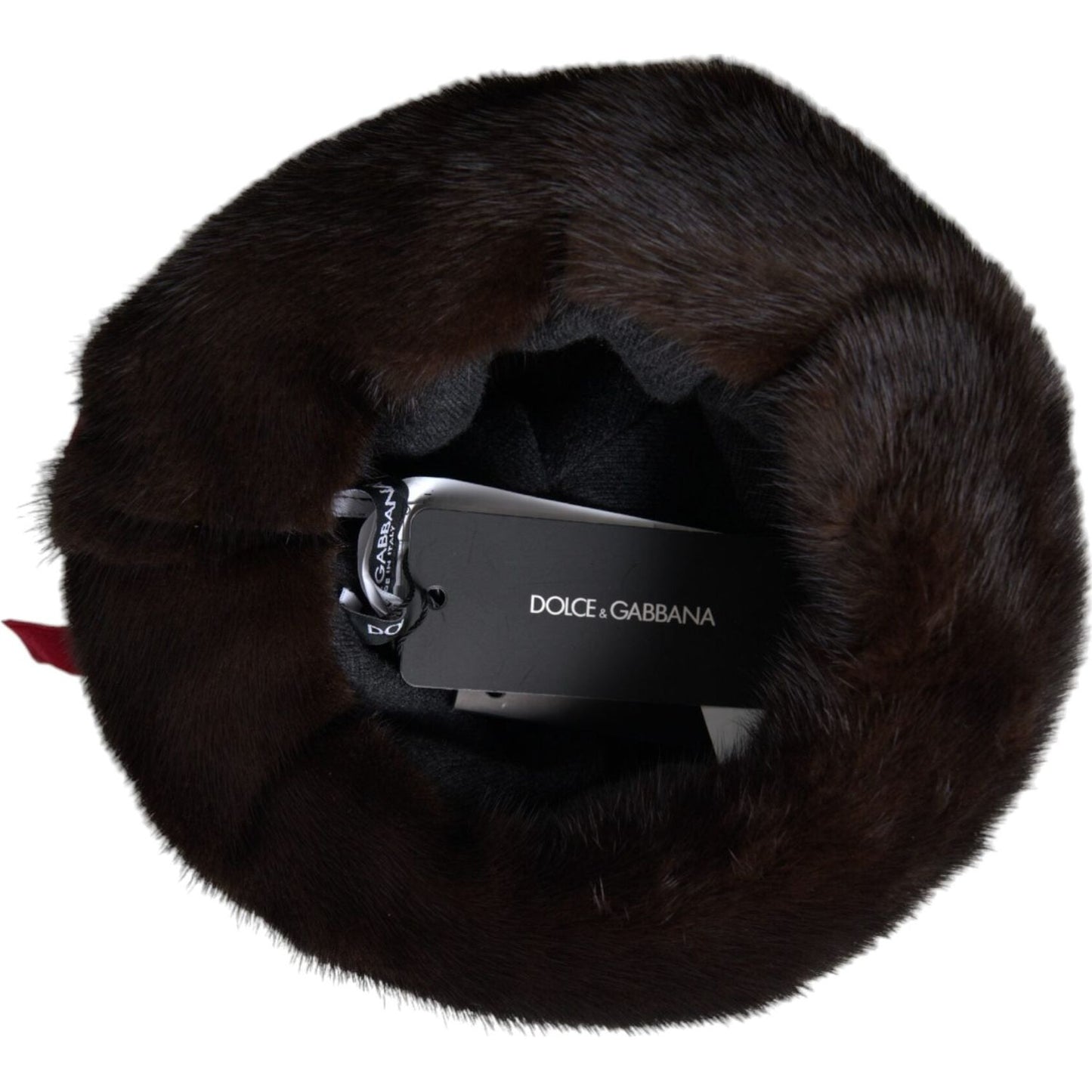 Dolce & Gabbana Dark Brown Mink Fur Gold Crystal Crown Hat Dolce & Gabbana