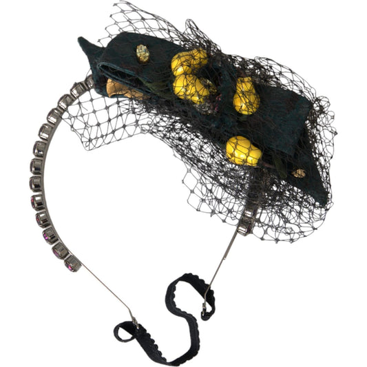 Black Lemons Sicily Purple Crystal Net Headband Diadem