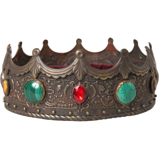 Bronze Brass Multicolor Crystal Crown Tiara Hat