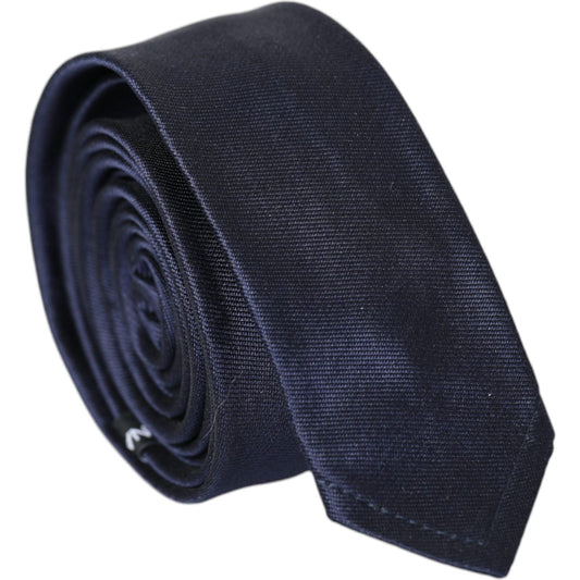 Blue Solid Silk Adjustable Tie Men