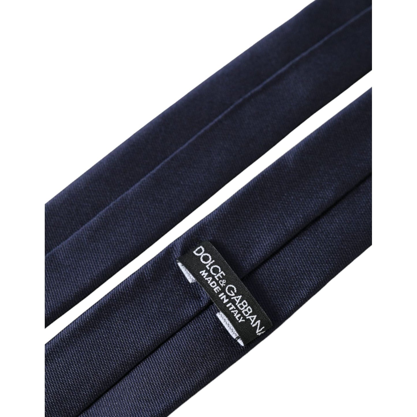 Dolce & Gabbana Blue Solid Silk Adjustable Tie Men Dolce & Gabbana