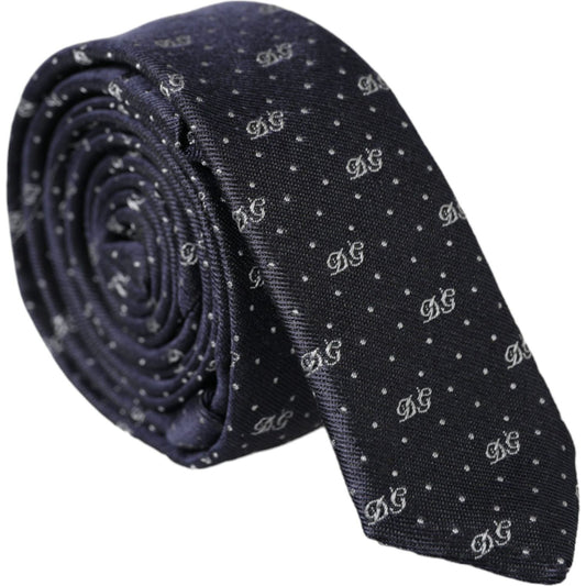 Blue DG Logo 100% Silk Adjustable Tie