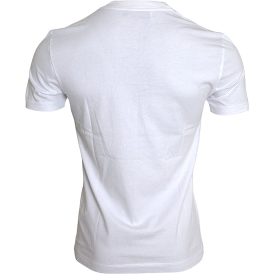 White Cotton DG Applique Men Casual T-shirt