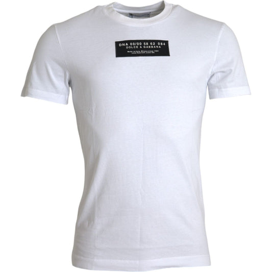 White Cotton DG Applique Men Casual T-shirt