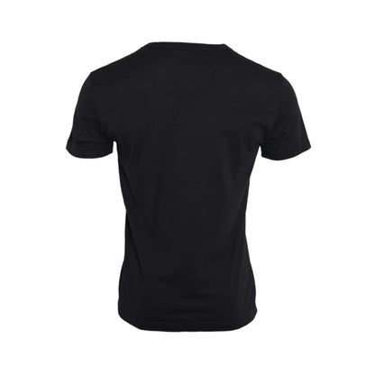 Dolce & Gabbana Black Cotton Silver Chain Short Sleeve T-shirt
