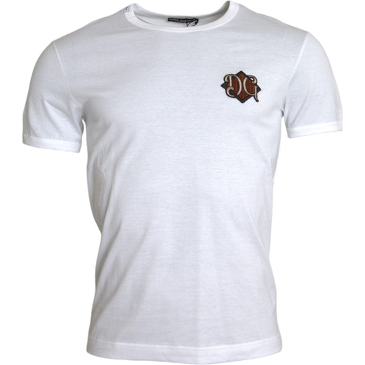 White Logo Embroidery Short Sleeve T-shirt