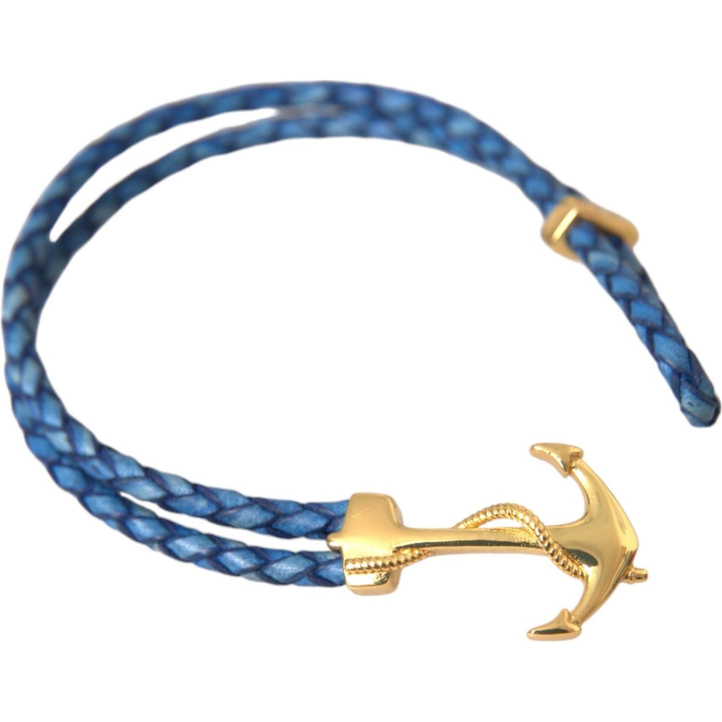 Nialaya Blue Gold Anchor 925 Silver Charm Bracelet Mens Bracelet Nialaya