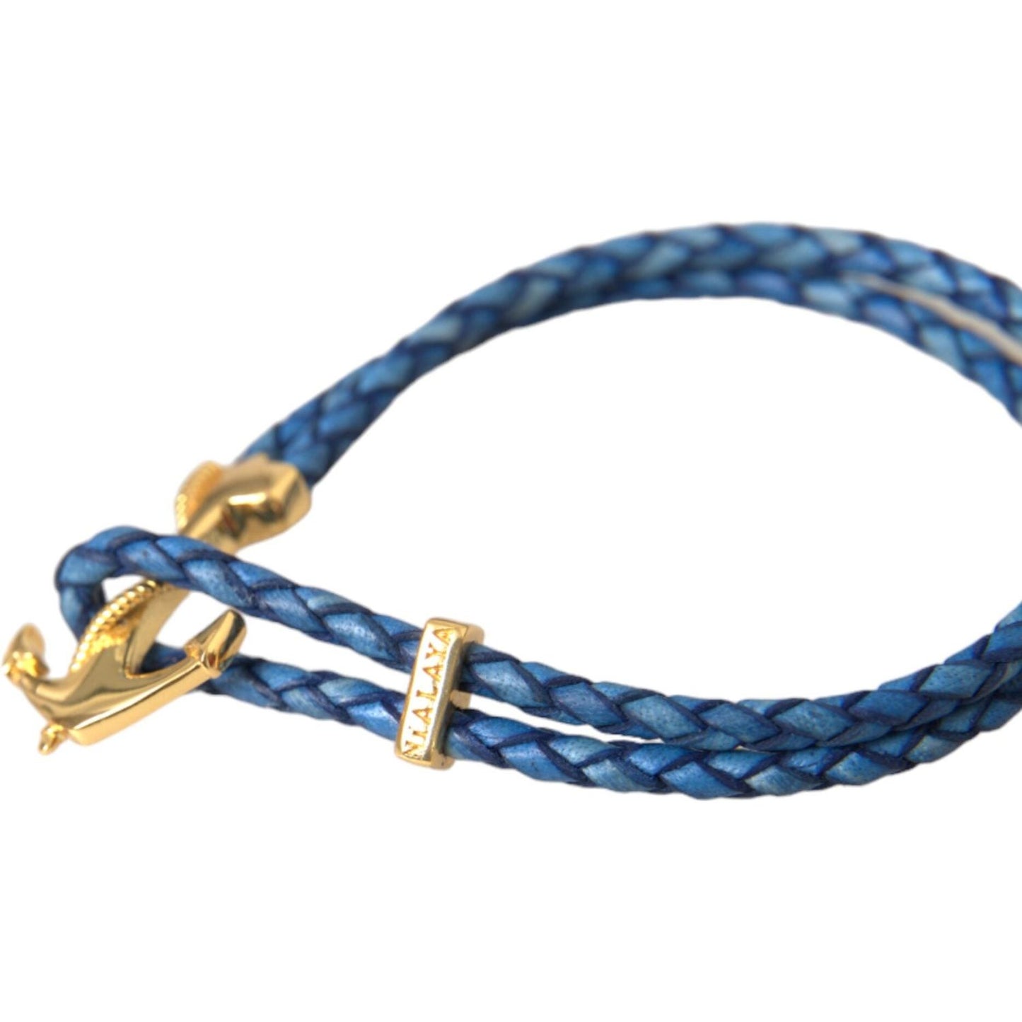 Nialaya Blue Gold Anchor 925 Silver Charm Bracelet Mens Bracelet Nialaya