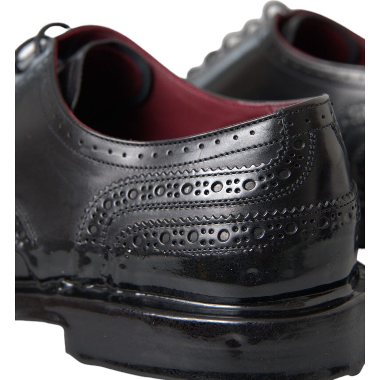 Dolce & Gabbana Black Leather Oxford Wingtip Formal Men Shoes Dolce & Gabbana