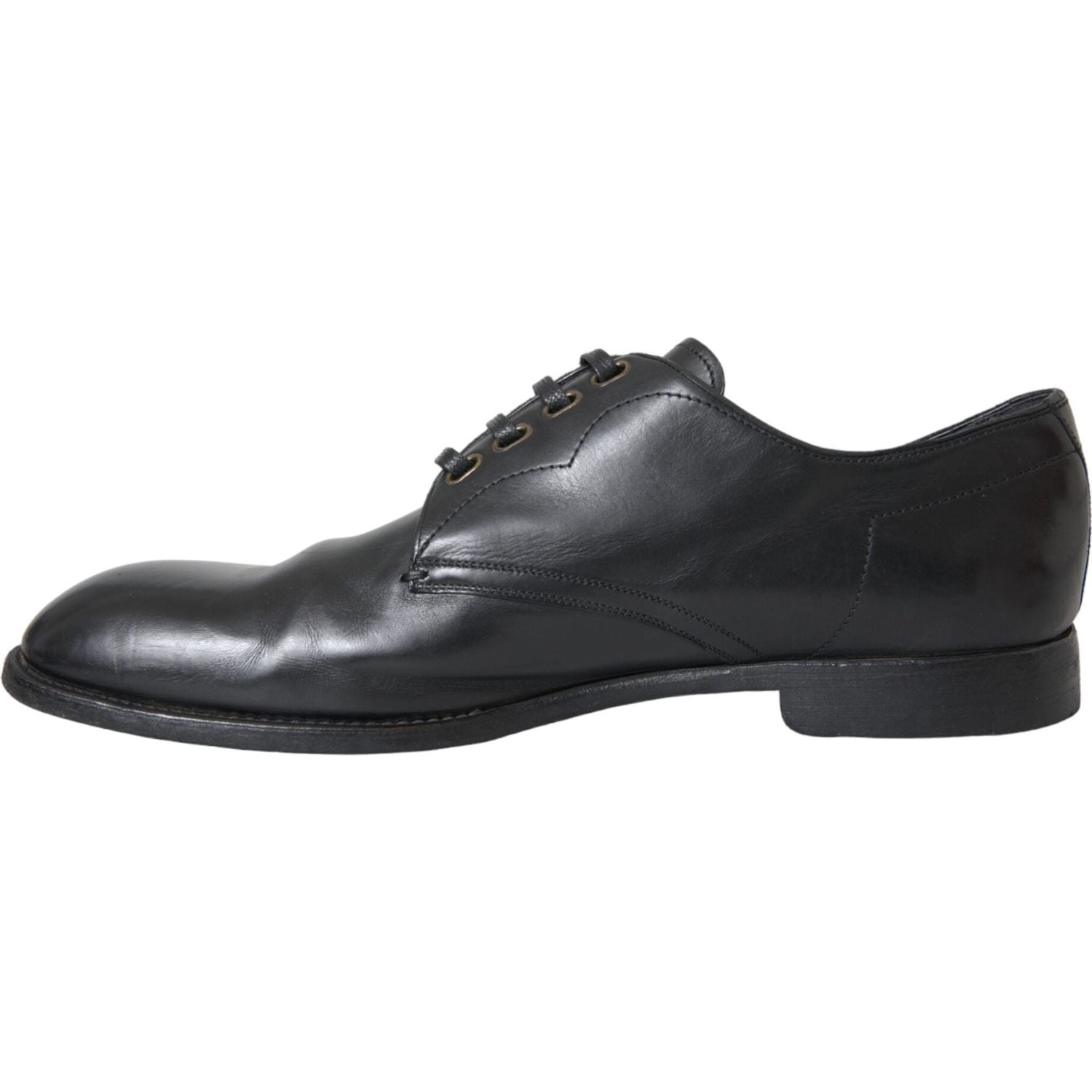 Dolce & Gabbana Black Leather Derby Formal Dress Men Shoes