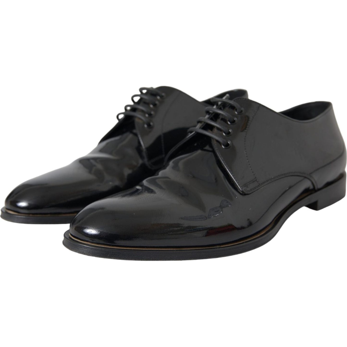 Dolce & Gabbana Black Patent Leather Derby Formal Dress Shoes Dolce & Gabbana