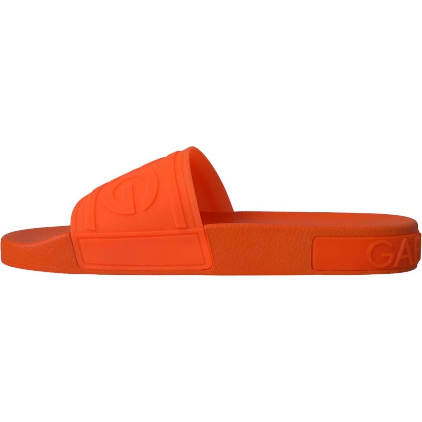 Dolce & Gabbana Orange Rubber Slides Sandals Beachwear Shoes Dolce & Gabbana