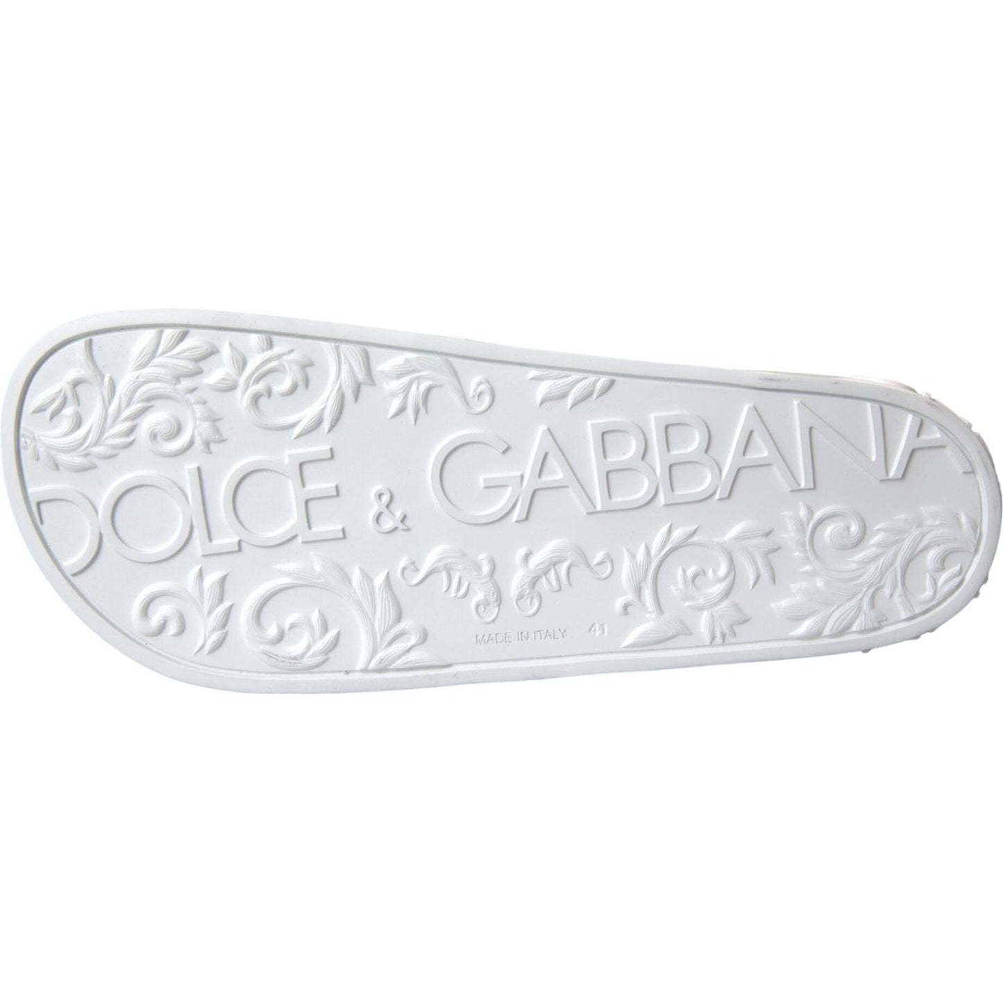 Dolce & Gabbana White Rubber Slides Sandals Beachwear Shoes Dolce & Gabbana