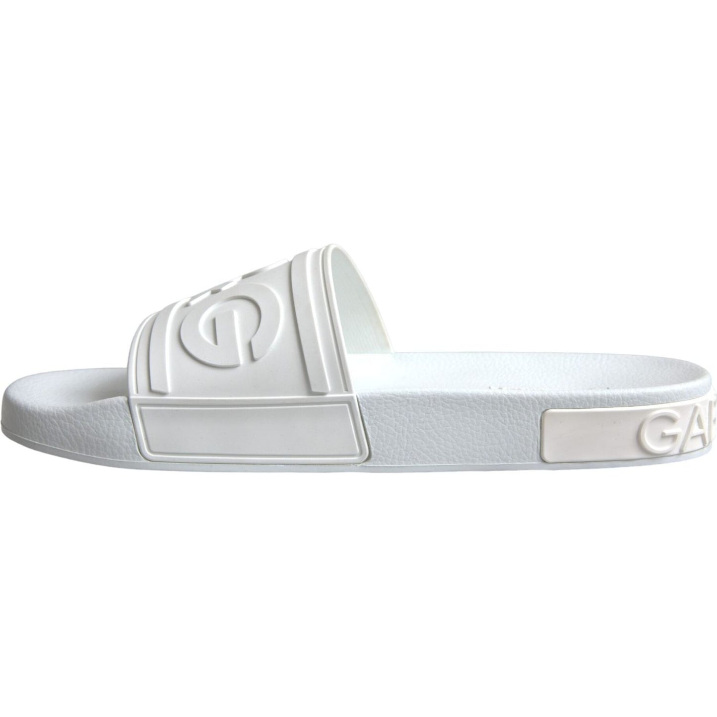 Dolce & Gabbana White Rubber Slides Sandals Beachwear Shoes Dolce & Gabbana