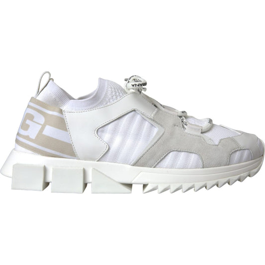 White Mesh Sorrento Trekking Sneakers Men Shoes