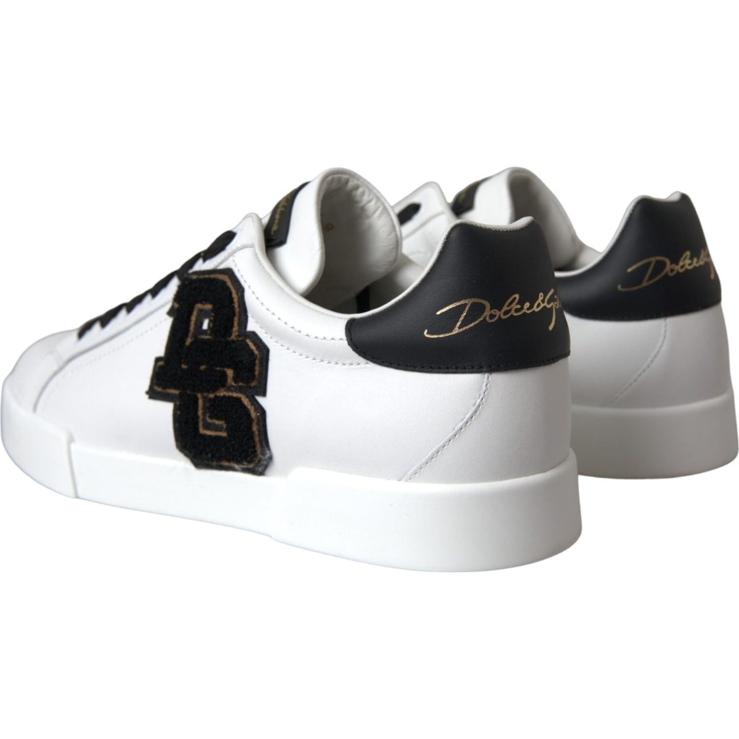 Dolce & Gabbana White Leather DG Logo Casual Low Top Sneakers Shoes Dolce & Gabbana