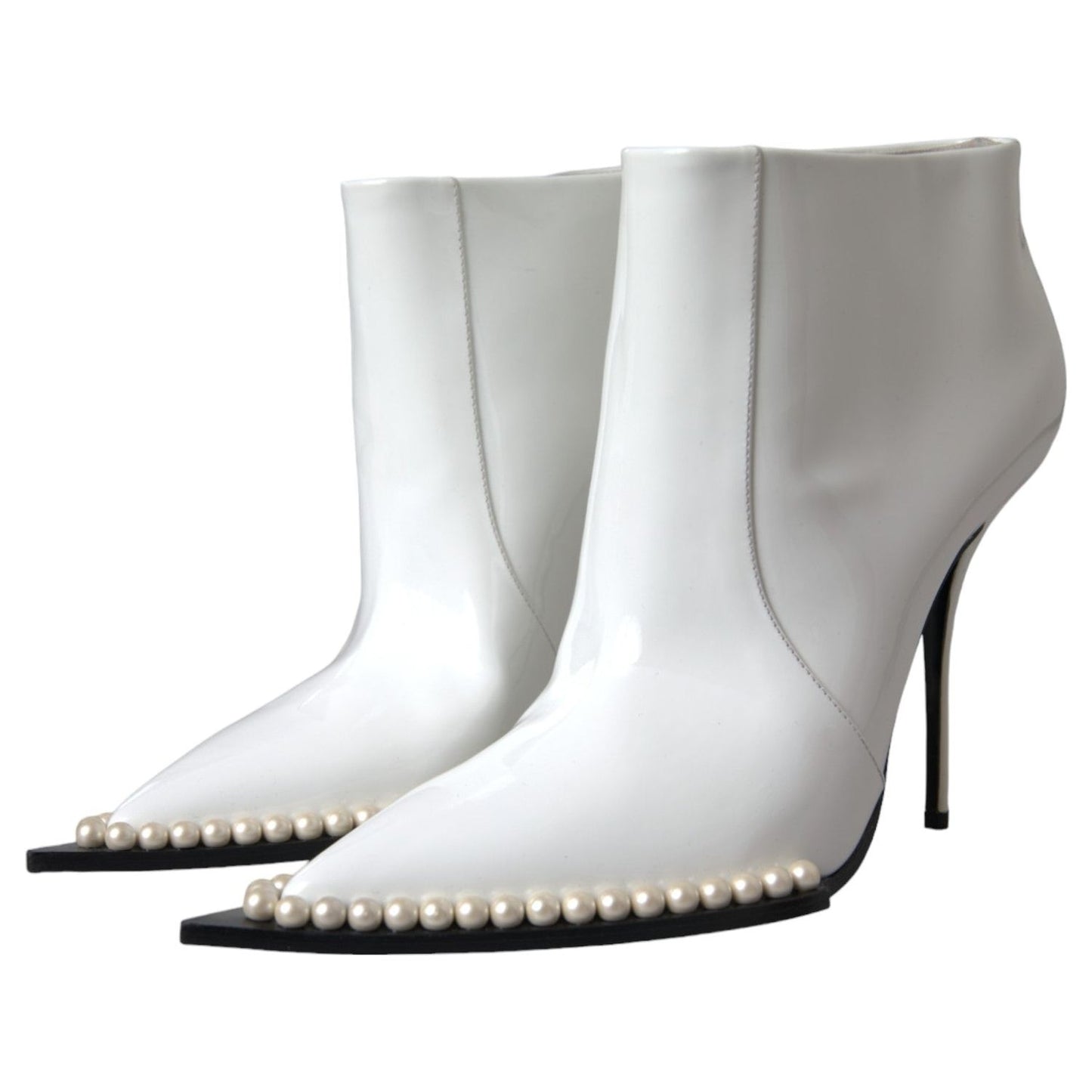 Dolce & Gabbana White Pearl Leather Pumps Heels Boots Shoes Dolce & Gabbana