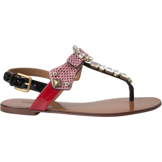 Dolce & Gabbana Multicolor Crystal Sandals Flip Flops Shoes Dolce & Gabbana