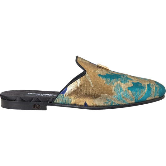 Multicolor Jacquard DG Logo Mule Flat Sandals Shoes