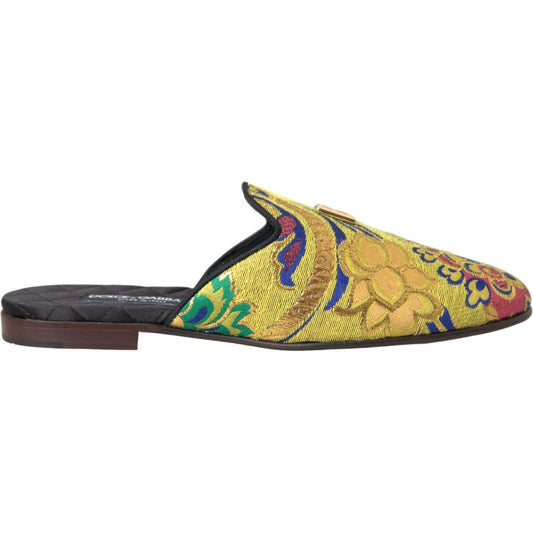 Multicolor Jacquard DG Logo Mule Flat Sandals Shoes