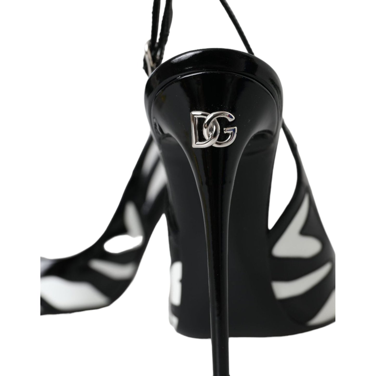 Dolce & Gabbana Black White Zebra Leather Slingback Shoes Dolce & Gabbana