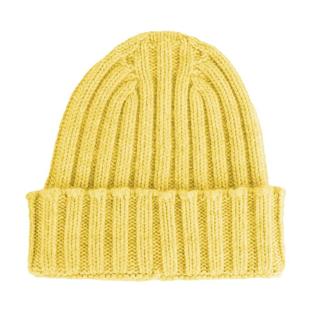 Made in Italy Yellow Cashmere Hats & Cap Made in Italy