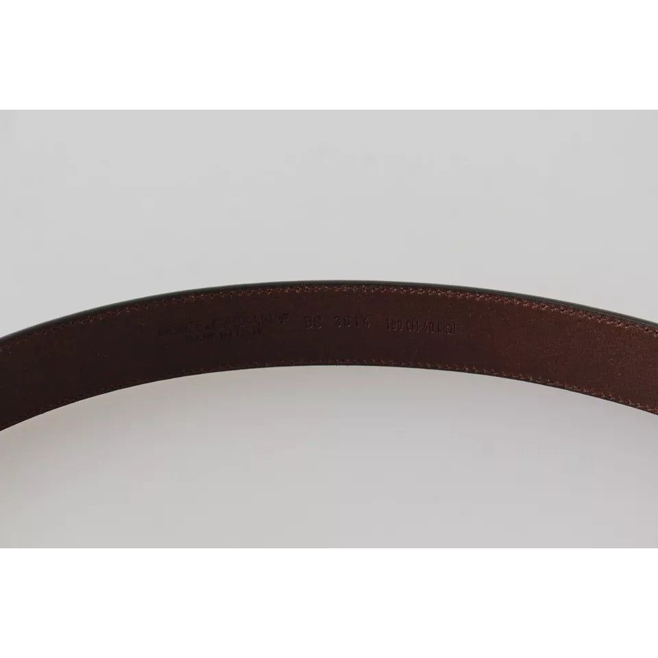 Dolce & Gabbana Brown Leather Gold Buckle Men Belt Dolce & Gabbana