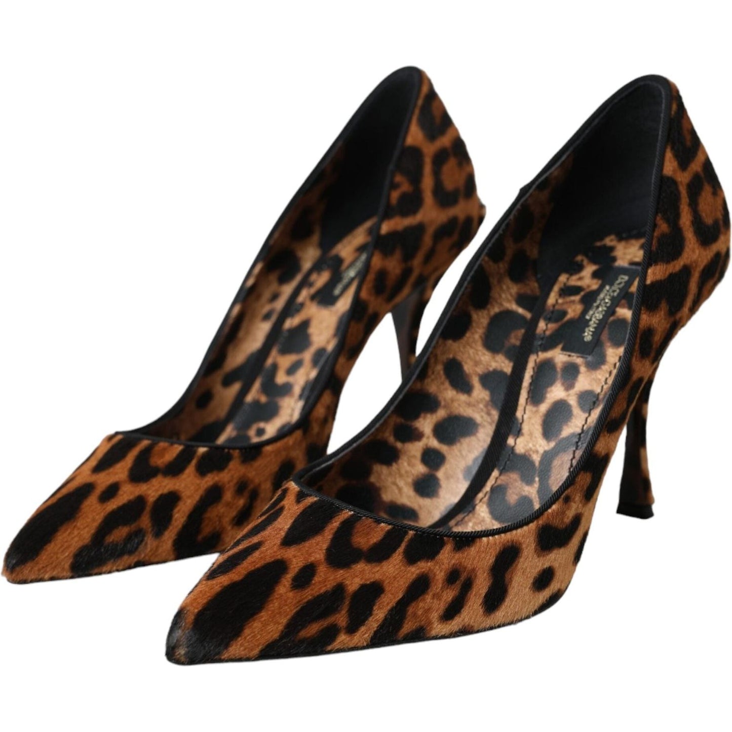 Dolce & Gabbana Brown Leopard Calf Hair Heels Pumps Shoes Dolce & Gabbana