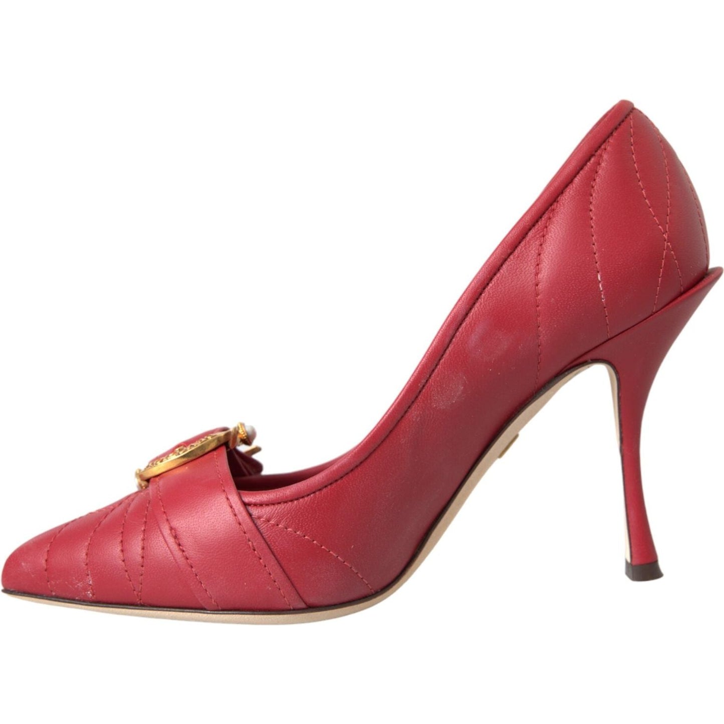 Dolce & Gabbana Red Devotion Leather Heels Pumps Shoes