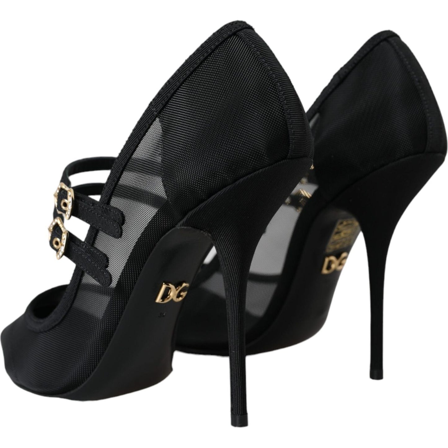 Dolce & Gabbana Black Mesh Mary Janes Heels Pumps Shoes Dolce & Gabbana