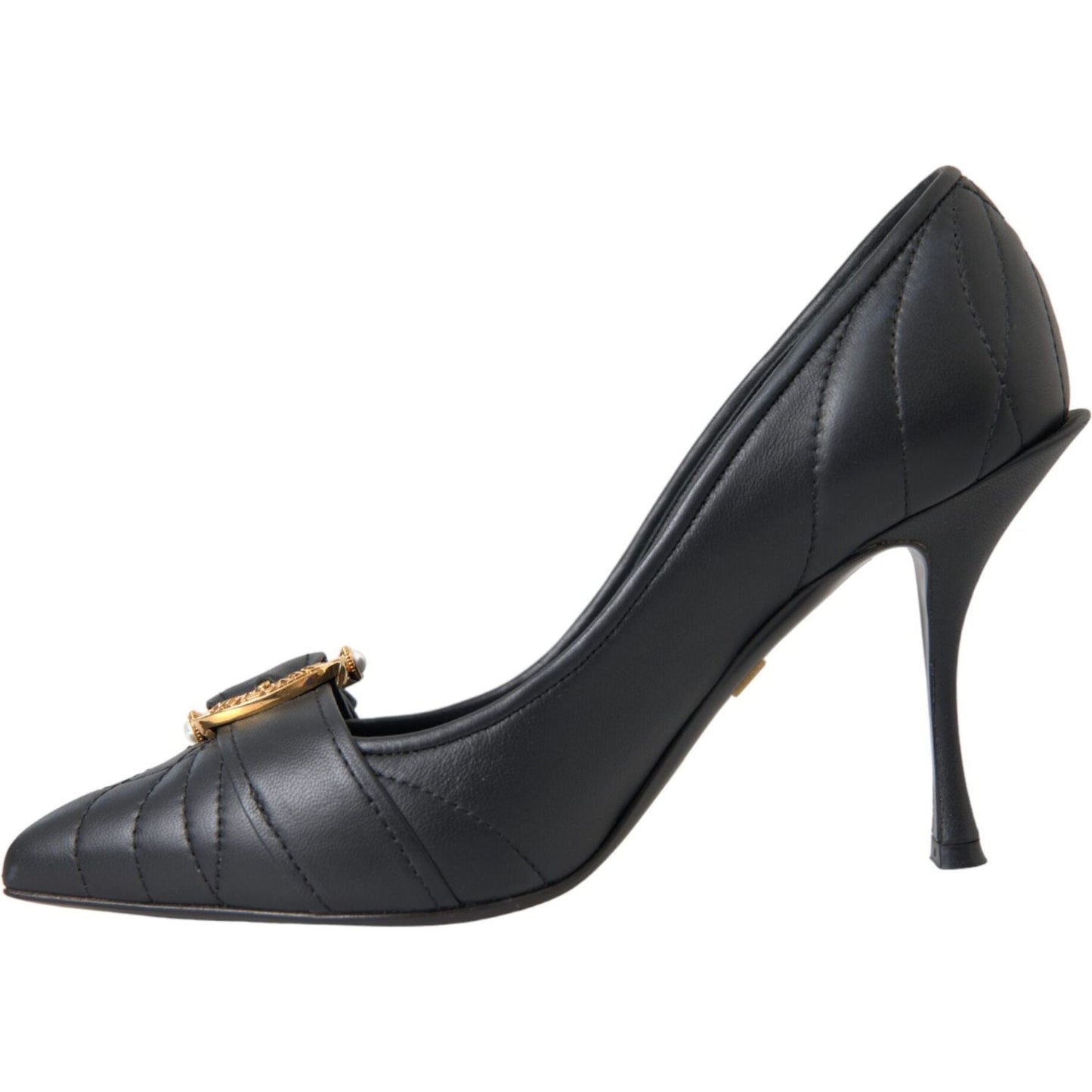 Dolce & Gabbana Black Devotion Leather Heels Pumps Shoes Dolce & Gabbana