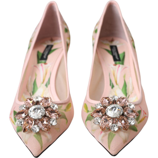 Pink Floral Crystal Bellucci Pumps Shoes