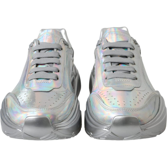 Silver Iridescent DAYMASTER Leather Sneakers Shoes