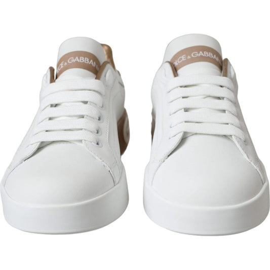 White Portofino Leather Logo Sneaker Shoes